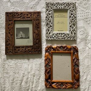 Carved wooden picture frames